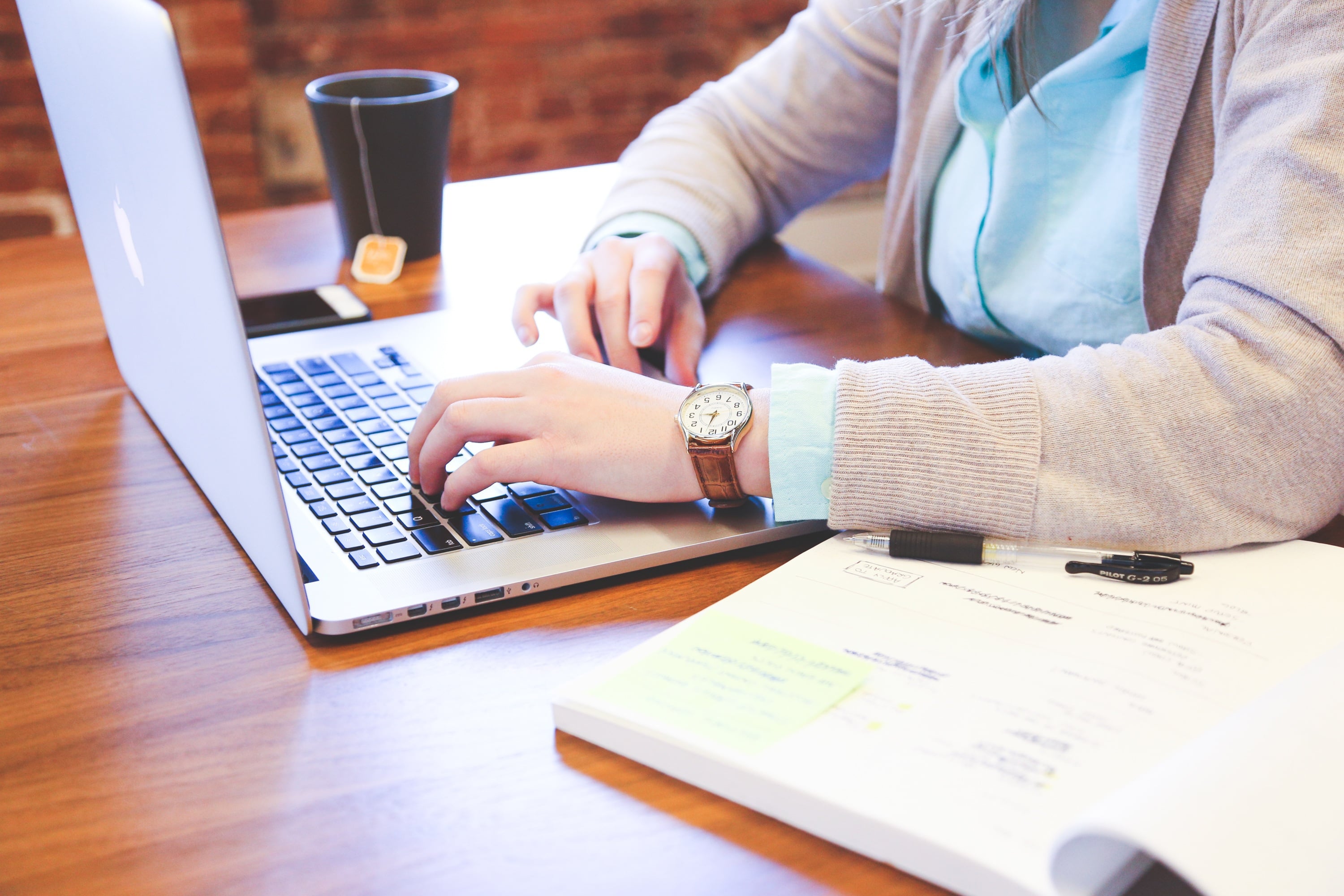 Person using a laptop